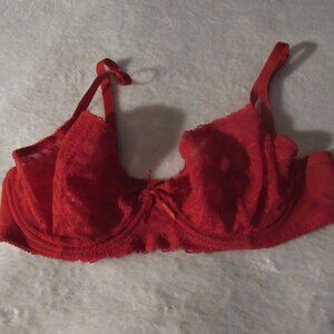 Felina Lingerie Red Lace Bra 34D USED